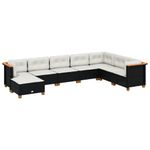 Casa si Gradina - Gradina si terasa - Mobilier exterior - Seturi mobila gradina - Set mobilier de gradina cu perne, 8 piese, negru, poliratan - Infinity.ro