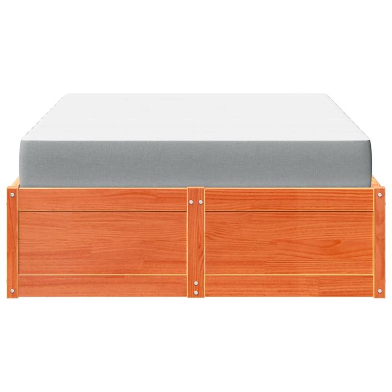 Casa si Gradina - Mobilier - Paturi si accesorii - Paturi - Pat cu saltea, maro ceruit, 140x190 cm, lemn masiv pin - Infinity.ro