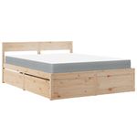 Casa si Gradina - Mobilier - Paturi si accesorii - Paturi - Pat cu sertare si saltea, 160x200 cm, lemn masiv pin - Infinity.ro