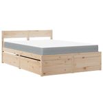 Casa si Gradina - Mobilier - Paturi si accesorii - Paturi - Pat cu sertare si saltea, 120x200 cm, lemn masiv pin - Infinity.ro