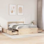 Casa si Gradina - Mobilier - Paturi si accesorii - Paturi - Pat cu sertare si saltea, 160x200 cm, lemn masiv pin - Infinity.ro