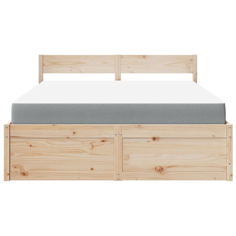 Casa si Gradina - Mobilier - Paturi si accesorii - Paturi - Pat cu sertare si saltea, 160x200 cm, lemn masiv pin - Infinity.ro