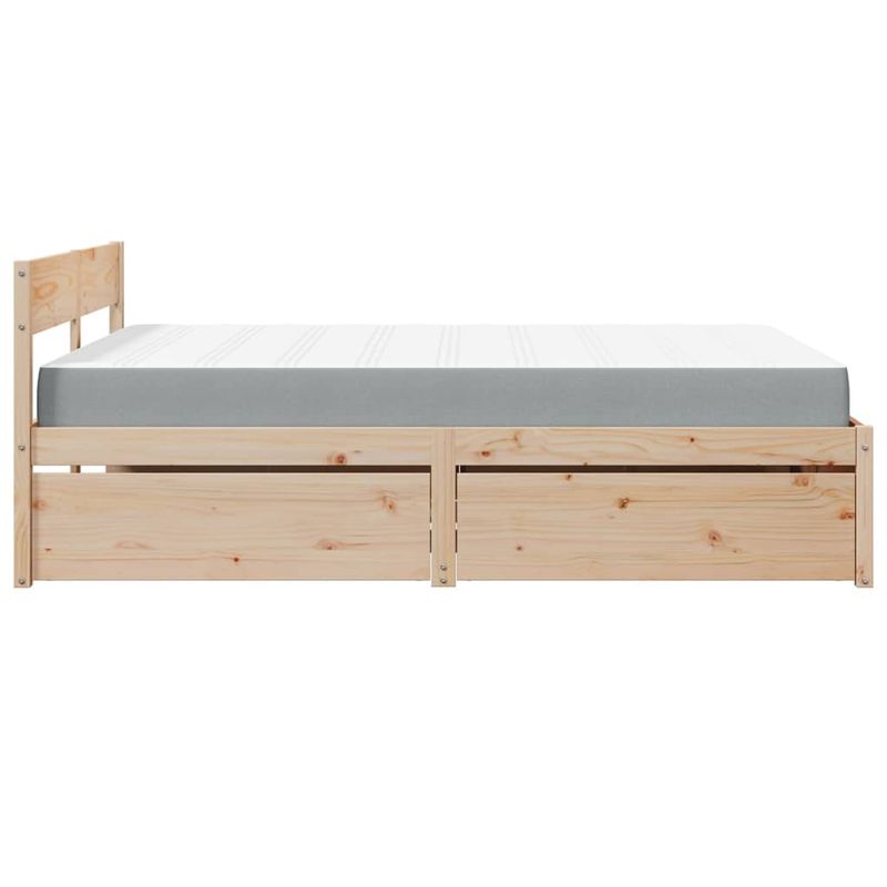Casa si Gradina - Mobilier - Paturi si accesorii - Paturi - Pat cu sertare si saltea, 160x200 cm, lemn masiv pin - Infinity.ro