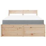 Casa si Gradina - Mobilier - Paturi si accesorii - Paturi - Pat cu sertare si saltea, 120x200 cm, lemn masiv pin - Infinity.ro