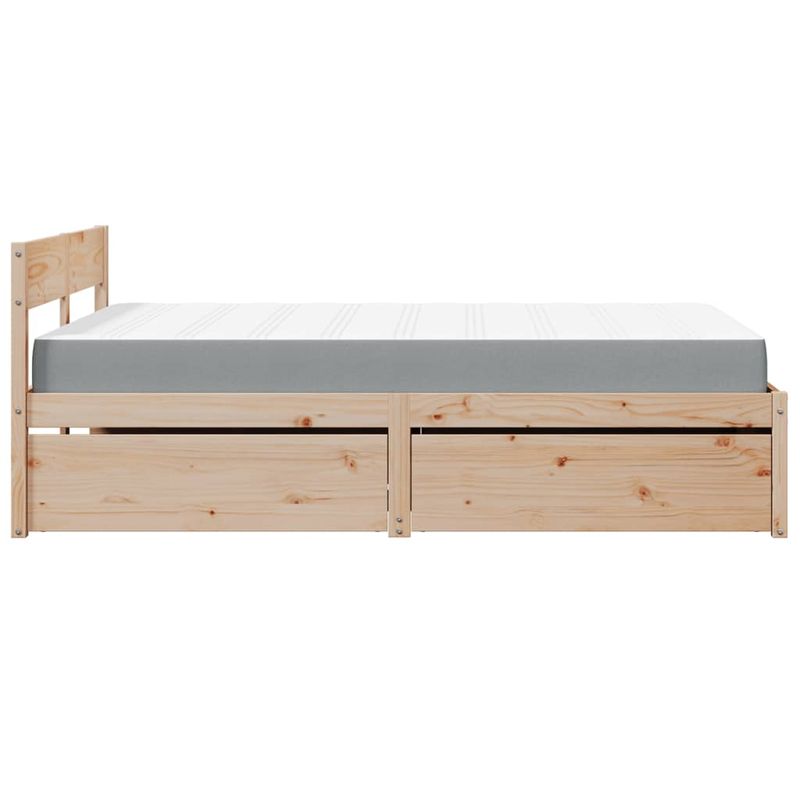 Casa si Gradina - Mobilier - Paturi si accesorii - Paturi - Pat cu sertare si saltea, 120x200 cm, lemn masiv pin - Infinity.ro