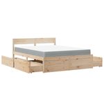 Casa si Gradina - Mobilier - Paturi si accesorii - Paturi - Pat cu sertare si saltea, 160x200 cm, lemn masiv pin - Infinity.ro