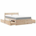 Casa si Gradina - Mobilier - Paturi si accesorii - Paturi - Pat cu sertare si saltea, 120x200 cm, lemn masiv pin - Infinity.ro