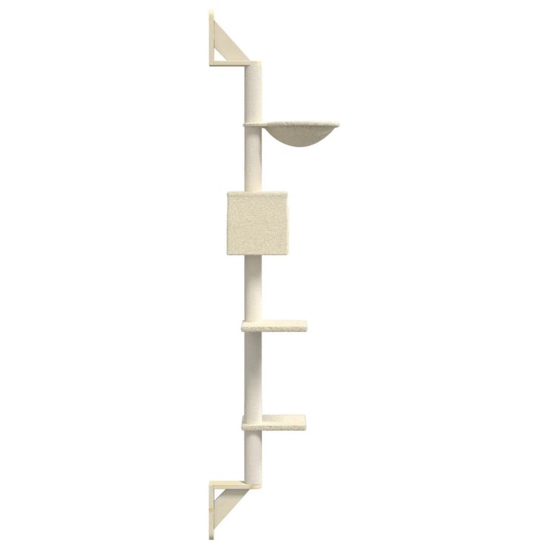 Petshop - Accesorii petshop - Jucarii animale - Ansambluri de joaca - Ansamblu pisici de perete cu stalp de zgariere, crem, 187 cm - Infinity.ro