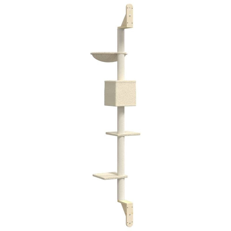 Petshop - Accesorii petshop - Jucarii animale - Ansambluri de joaca - Ansamblu pisici de perete cu stalp de zgariere, crem, 187 cm - Infinity.ro