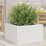 Casa si Gradina - Gradinarit si plante - Plante si ghivece - Ghivece si suporturi - Jardiniera de gradina, alb, 40x40x23 cm, lemn masiv de pin - Infinity.ro