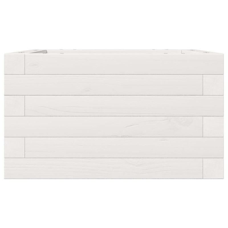 Casa si Gradina - Gradinarit si plante - Plante si ghivece - Ghivece si suporturi - Jardiniera de gradina, alb, 40x40x23 cm, lemn masiv de pin - Infinity.ro