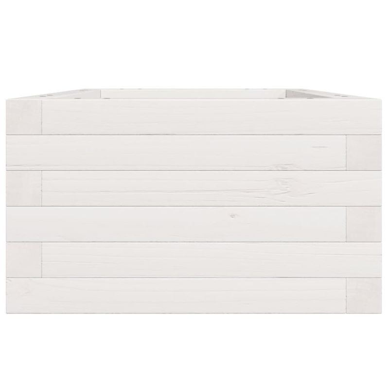 Casa si Gradina - Gradinarit si plante - Plante si ghivece - Ghivece si suporturi - Jardiniera de gradina, alb, 40x40x23 cm, lemn masiv de pin - Infinity.ro