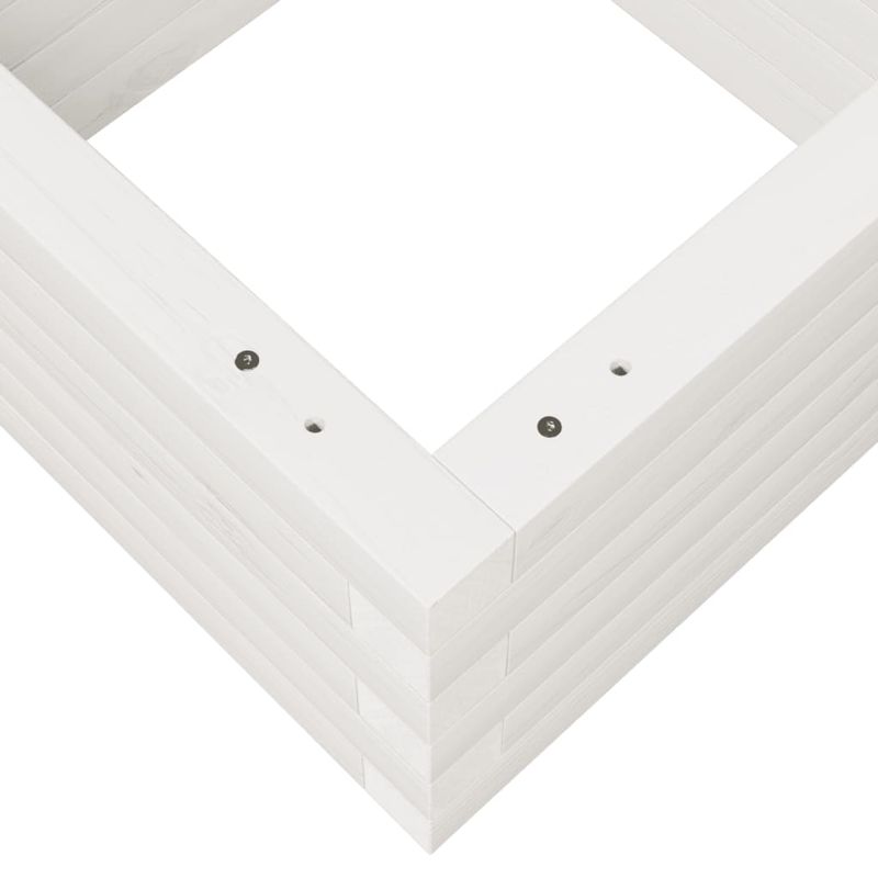 Casa si Gradina - Gradinarit si plante - Plante si ghivece - Ghivece si suporturi - Jardiniera de gradina, alb, 40x40x23 cm, lemn masiv de pin - Infinity.ro