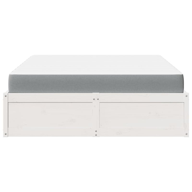 Casa si Gradina - Mobilier - Paturi si accesorii - Paturi - Pat cu saltea, alb, 160x200 cm, lemn masiv pin - Infinity.ro