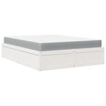 Casa si Gradina - Mobilier - Paturi si accesorii - Paturi - Pat cu saltea, alb, 160x200 cm, lemn masiv pin - Infinity.ro