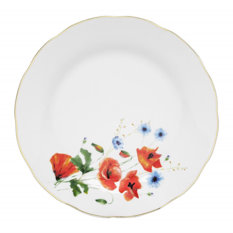 Casa si Gradina - Bucatarie si vesela - Vesela si tacamuri - Farfurii si boluri - Farfurie desert 18 cm, portelan, DOMOTTI Poppies - Infinity.ro