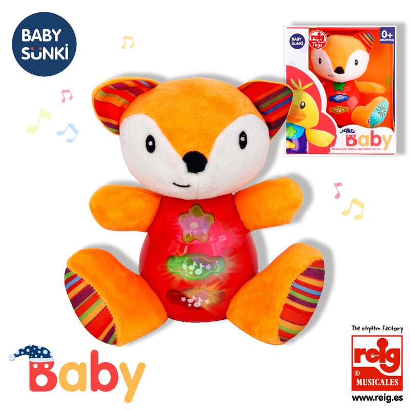 Jucarii, Copii si Bebe - Jucarii si jocuri - Jucarii bebelusi - Jucarii interactive bebelusi - Jucarie interactiva bebe cu sunete si lumini 15 cm - Vulpe - Infinity.ro