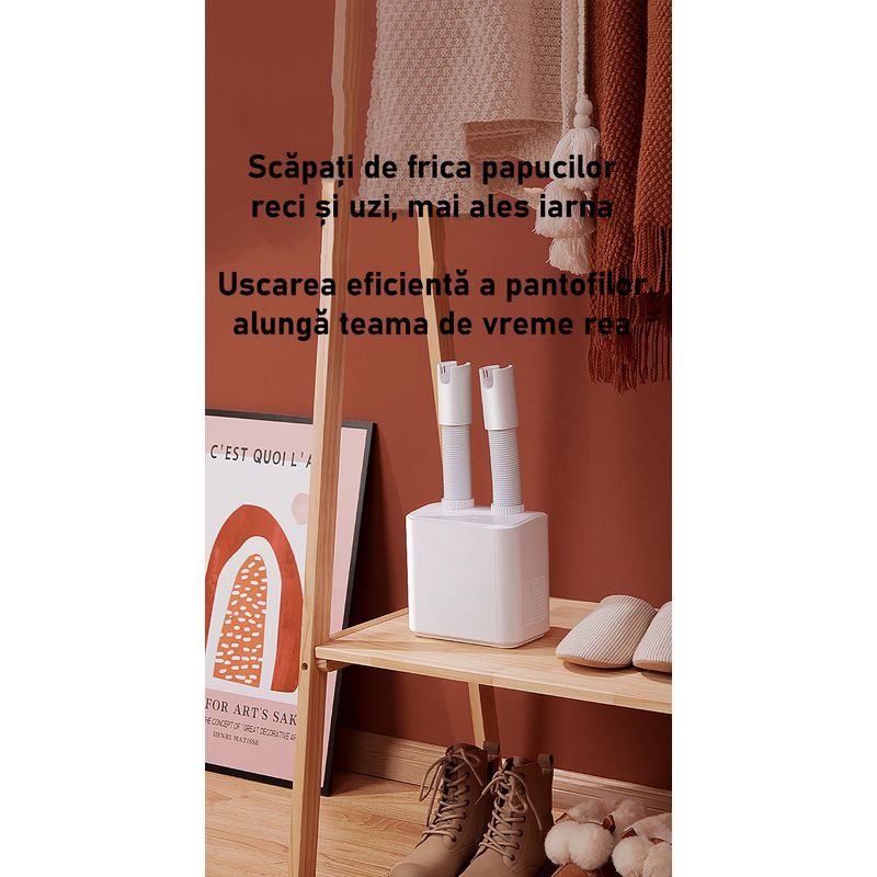 Market - Spalare si intretinere rufe - Produse intretinere Incaltaminte - Perii si alte accesorii - Uscator electric BYNOVIS® pentru orice tip de incaltaminte, Usuca inclusiv sosete si manusi, Pliabil, Capacitate 2 perechi, Putere 150W, Termostat automat programat la 55°C, Filtru carbon, Telescopic, - Infinity.ro