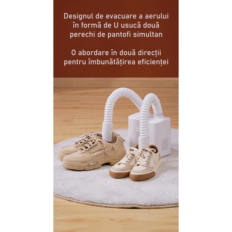 Market - Spalare si intretinere rufe - Produse intretinere Incaltaminte - Perii si alte accesorii - Uscator electric BYNOVIS® pentru orice tip de incaltaminte, Usuca inclusiv sosete si manusi, Pliabil, Capacitate 2 perechi, Putere 150W, Termostat automat programat la 55°C, Filtru carbon, Telescopic, - Infinity.ro