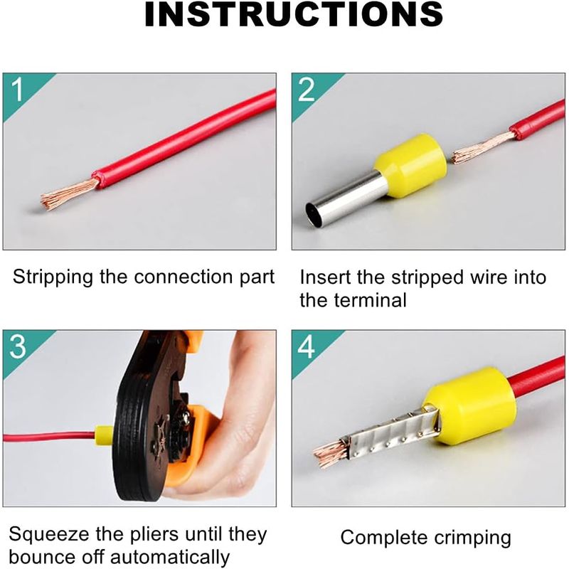 Casa si Gradina - Electrice - Tablouri electrice si accesorii - Set 1200 pini terminali BYNOVIS®, Ferule pentru sertizare, Pini de capat pentru conductori electrici, 0,5 - 16 mm², Izolatie plastic ignifug, Cutie compartimentata, Compatibil cu cleste pentru sertiza - Infinity.ro
