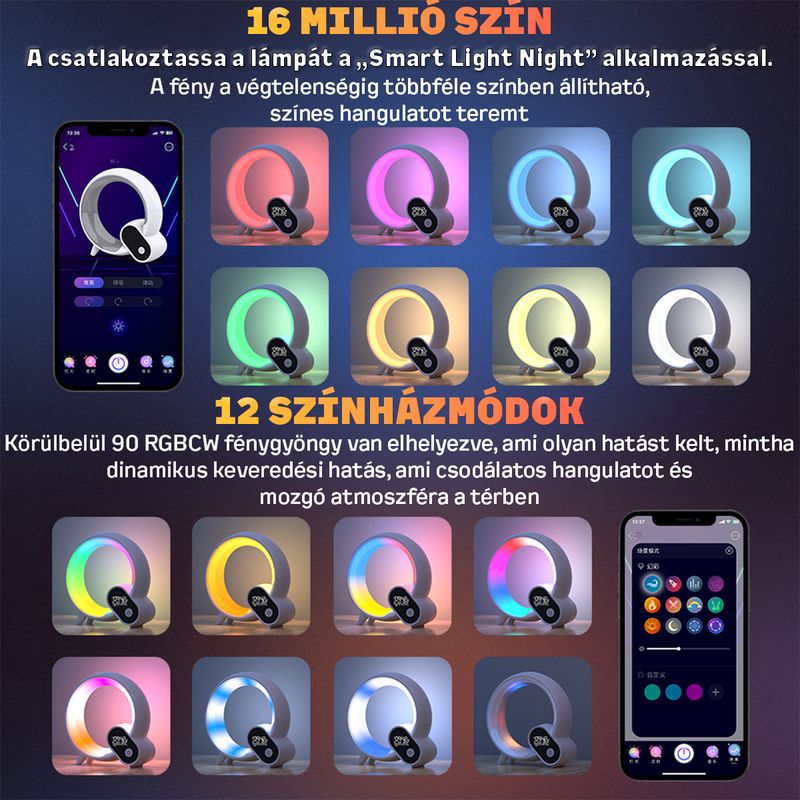 Casa si Gradina - Corpuri si surse de iluminat - Veioze si lampi - Lampi de veghe - Lampa LED inteligenta Nivazo Sense, 12 sunete naturale, 3 sunete pentru adormire, acumulator 120mAh, iluminare RGB, afisaj ceas, temperatura, data, saptamana, control prin aplicatie, negru - Infinity.ro