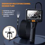 Auto si Moto - Reparatii si depanare - Scule auto - Scule si truse auto - Camera Endoscopica Nivazo Flex, Camera flexibila, Ecran 5.0 Inch HD , 8+1 lumini LED pentru vizualizarea perfecta a locurilor intunecate inguste si umede, baterie 2000mAh - Infinity.ro