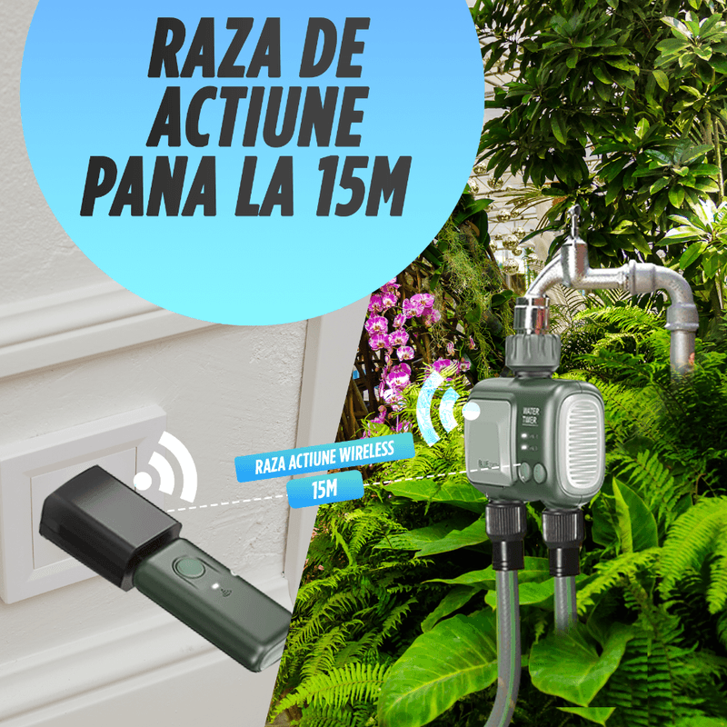 Casa si Gradina - Gradinarit si plante - Instalatii si accesorii pentru irigatii - Accesorii irigare - Programator pentru irigare/udare Nivazo® WaterMaster HCT-626, adaptor Wifi, functioneaza Wifi si Bluetooth, 2 moduri, ajustare volum, durata, 0.5bar la 8bar, compatibil aplicatie Tuya, verde - Infinity.ro