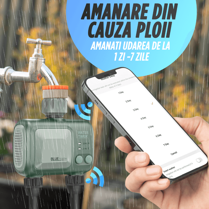 Casa si Gradina - Gradinarit si plante - Instalatii si accesorii pentru irigatii - Accesorii irigare - Programator pentru irigare/udare Nivazo® WaterMaster HCT-626, adaptor Wifi, functioneaza Wifi si Bluetooth, 2 moduri, ajustare volum, durata, 0.5bar la 8bar, compatibil aplicatie Tuya, verde - Infinity.ro