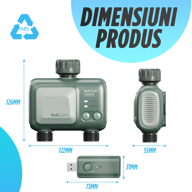 Casa si Gradina - Gradinarit si plante - Instalatii si accesorii pentru irigatii - Accesorii irigare - Programator pentru irigare/udare Nivazo® WaterMaster HCT-626, adaptor Wifi, functioneaza Wifi si Bluetooth, 2 moduri, ajustare volum, durata, 0.5bar la 8bar, compatibil aplicatie Tuya, verde - Infinity.ro