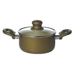 Casa si Gradina - Bucatarie si vesela - Vase pentru gatit - Oale si cratite - Oala cu capac 20 cm, 2.8L, invelis ceramic, SPAR, auriu - Infinity.ro