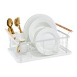 Casa si Gradina - Bucatarie si vesela - Organizare si depozitare bucatarie - Scurgator vase - Suport scurgator de vase AMBITION Decor, 44x32x18.5 cm, alb - Infinity.ro