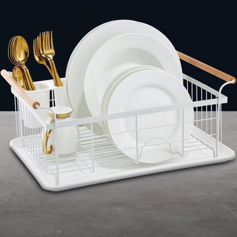 Casa si Gradina - Bucatarie si vesela - Organizare si depozitare bucatarie - Scurgator vase - Suport scurgator de vase AMBITION Decor, 44x32x18.5 cm, alb - Infinity.ro