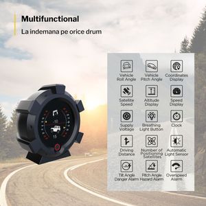 Inclinometru auto 4x4 AUTOOL X95, GPS, altimetru, viteza reala, informatii condus, multifunctional, util off-road, Negru