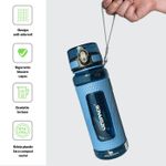 Sport si Outdoor - Echipament Sportiv - Accesorii echipament sportiv - Bidoane si shakere - Sticla de apa sport pentru fitness UZSPACE - 1100ml, BPA free, gradata, grip prindere, capac cu pai, Albastru - Infinity.ro