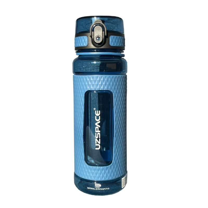 Sport si Outdoor - Echipament Sportiv - Accesorii echipament sportiv - Bidoane si shakere - Sticla de apa sport pentru fitness UZSPACE - 1100ml, BPA free, gradata, grip prindere, capac cu pai, Albastru - Infinity.ro