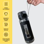 Sport si Outdoor - Echipament Sportiv - Accesorii echipament sportiv - Bidoane si shakere - Sticla de apa sport pentru fitness UZSPACE - 800ml, BPA free, gradata, grip prindere, capac cu pai inclus, Neagra - Infinity.ro