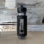 Sport si Outdoor - Echipament Sportiv - Accesorii echipament sportiv - Bidoane si shakere - Sticla de apa sport pentru fitness UZSPACE - 800ml, BPA free, gradata, grip prindere, capac cu pai inclus, Neagra - Infinity.ro