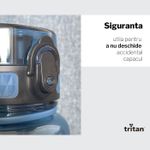 Sport si Outdoor - Echipament Sportiv - Accesorii echipament sportiv - Bidoane si shakere - Sticla de apa sport pentru fitness UZSPACE - 1100ml, BPA free, gradata, grip prindere, capac cu pai, Albastru - Infinity.ro