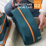 Sport si Outdoor - Articole de voiaj - Accesorii articole de voiaj - Set 7 huse organizare haine bagaj pentru calatorie, 3x plicuri impermeabile, 3x huse plasa, 1x organizator pantofi,Verde - Infinity.ro