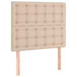 Casa si Gradina - Mobilier - Paturi si accesorii - Paturi - Pat cu arcuri, saltea si LED, cappuccino, 90x200cm, piele eco - Infinity.ro
