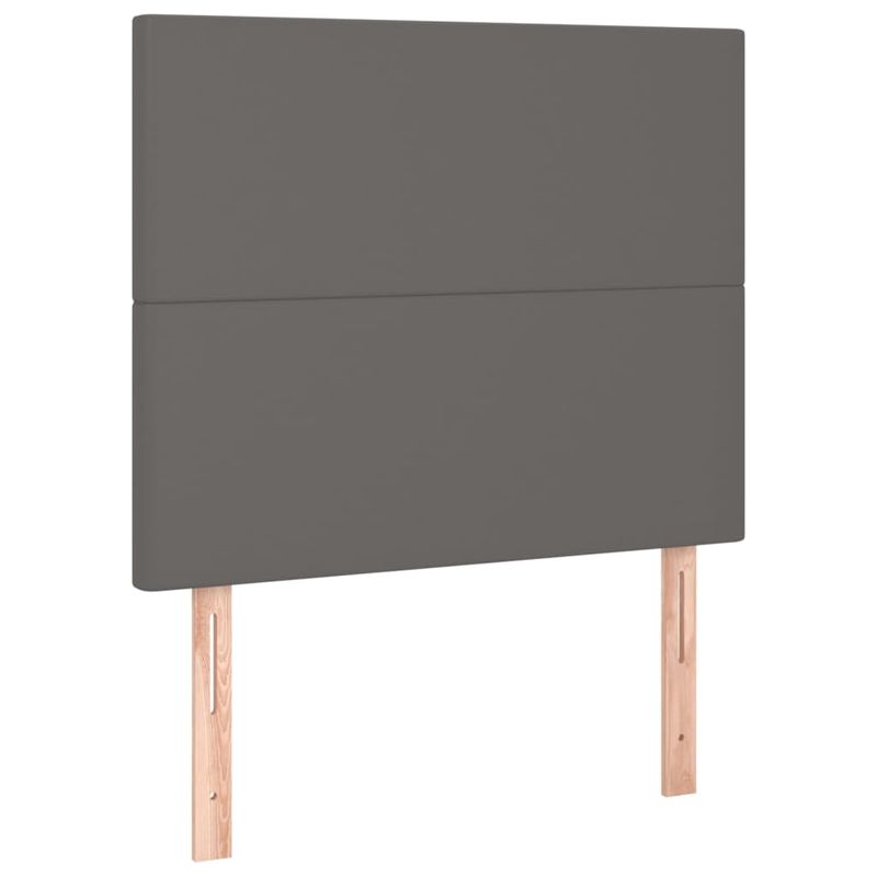 Casa si Gradina - Mobilier - Paturi si accesorii - Paturi - Pat box spring cu saltea, gri, 120x200 cm, piele ecologica - Infinity.ro