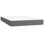 Casa si Gradina - Mobilier - Paturi si accesorii - Paturi - Pat box spring cu saltea, gri, 120x200 cm, piele ecologica - Infinity.ro