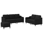 Casa si Gradina - Mobilier - Seturi de mobilier - Seturi living - Set de canapele cu perne, 3 piese, negru, textil - Infinity.ro
