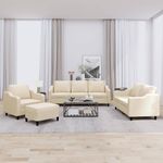 Casa si Gradina - Mobilier - Seturi de mobilier - Seturi living - Set de canapele cu perne, 4 piese, crem, textil - Infinity.ro