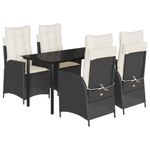 Casa si Gradina - Gradina si terasa - Mobilier exterior - Seturi mobila gradina - Set mobilier de gradina cu perne, 5 piese, negru, poliratan - Infinity.ro