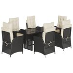 Casa si Gradina - Gradina si terasa - Mobilier exterior - Seturi mobila gradina - Set mobilier de gradina cu perne, 7 piese, negru, poliratan - Infinity.ro