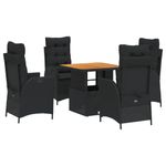 Casa si Gradina - Gradina si terasa - Mobilier exterior - Seturi mobila gradina - Set mobilier de gradina cu perne, 5 piese, negru, poliratan - Infinity.ro