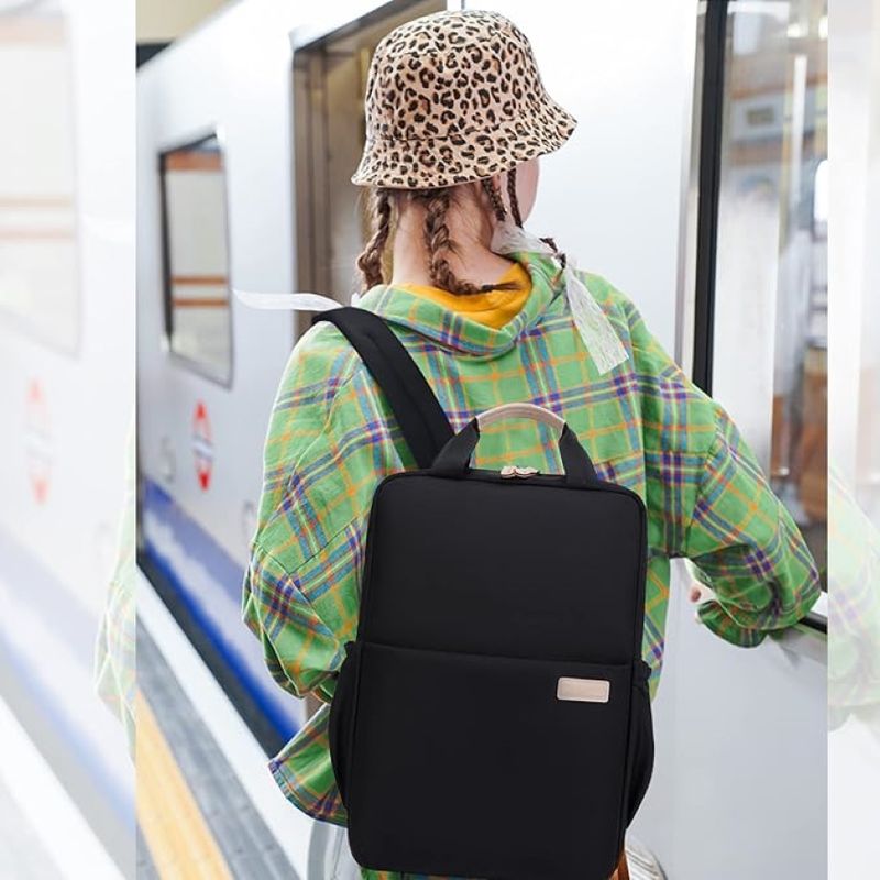 Sport si Outdoor - Articole de voiaj - Rucsacuri - Rucsac Laptop 15.6", Office, Elegant, pentru Studenti, Impermeabil, Usor, 40x27x11 cm, Negru, OBRALIX® - Infinity.ro