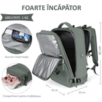 Sport si Outdoor - Articole de voiaj - Rucsacuri - Rucsac Calatorie pentru Laptop OBRALIX®, Business, City Break, Impermeabil, port USB, pana la 35 L,  42x30x20 cm, Kaki - Infinity.ro