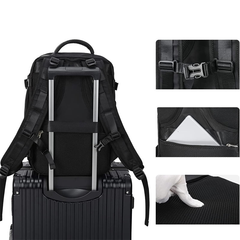 Sport si Outdoor - Articole de voiaj - Rucsacuri - Rucsac Calatorie pentru Laptop, pentru Avion, port USB, pana la 35 L, Impermeabil, 42x30x20 cm, Negru, OBRALIX® - Infinity.ro